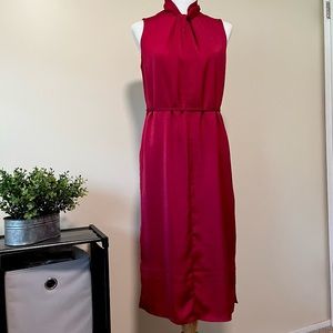 Banana Republic Factory Satin Twist-Neck Midi Dress <2>